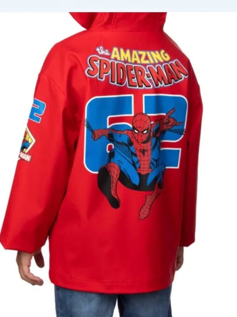NWT: Spider-man (©MARVEL)™ Character Kids' Rain Jacket Red and Blue Size: 3T-